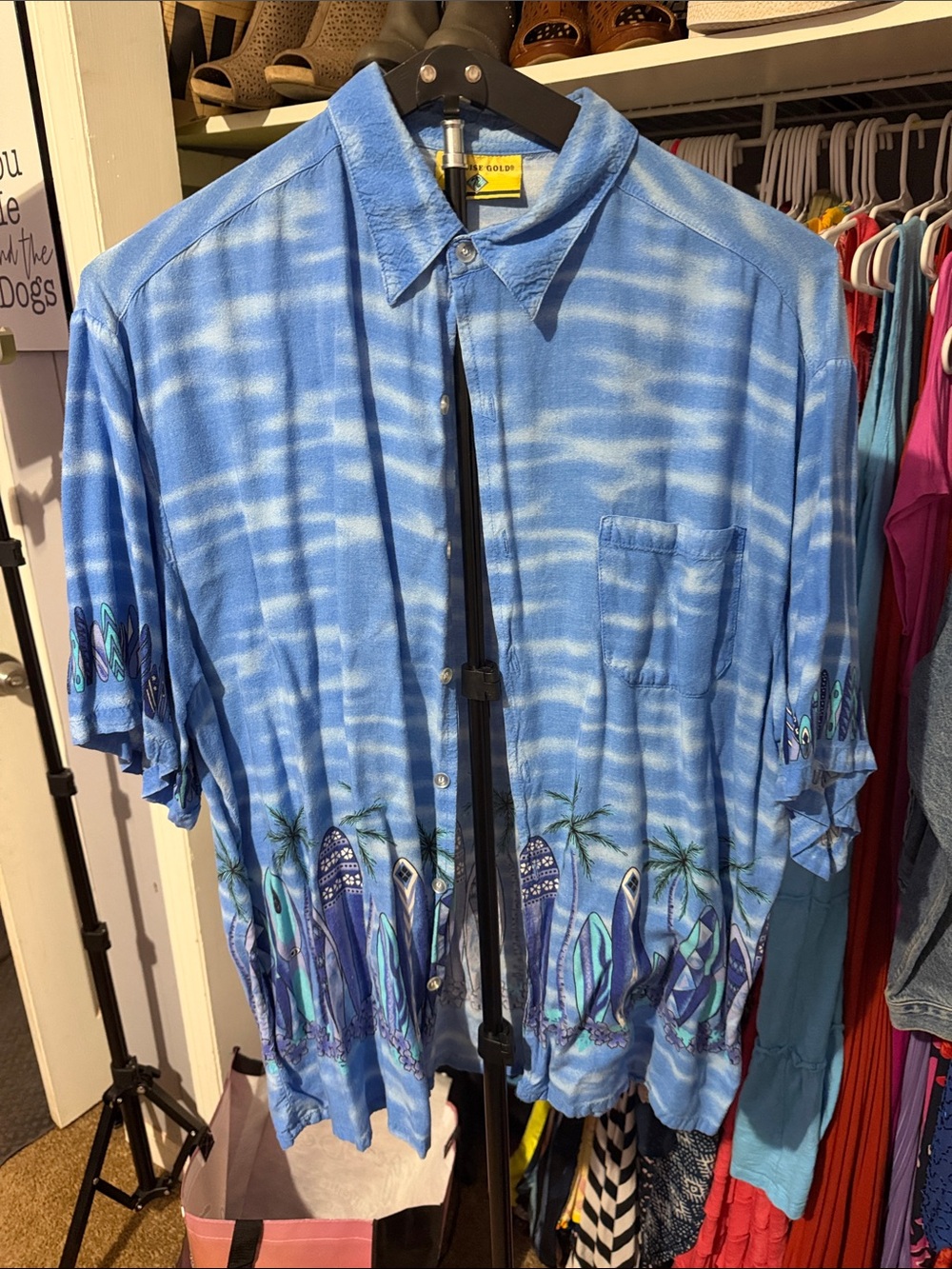 Paradise Gold Light Blue Button-Down Shirt